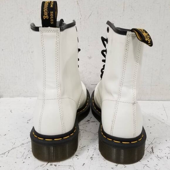 Dr. Martens Women’s 7 White and Black Lace-Up Boots - Picture 8 of 8